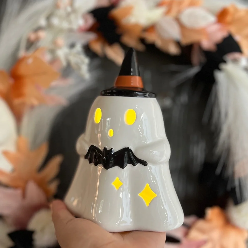 LAST ONE✨NEW🎃Target Bullseye Playground 2024 Light Up Ceramic Ghost👻